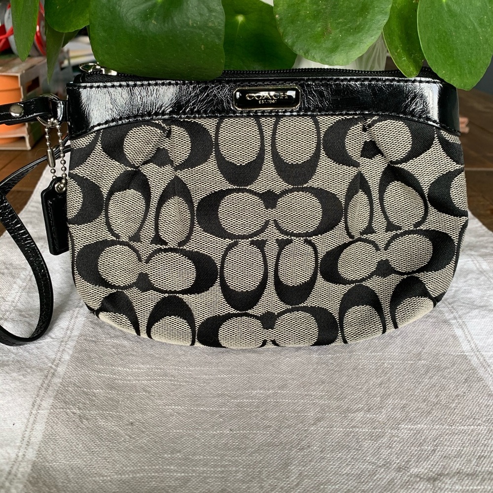 Signature Canvas Coach Wristlet